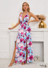 Boho Deep V-neck Blue Maxi Dress Eloise
